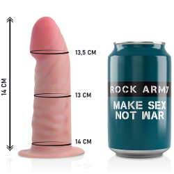 ROCKARMY - HARNESS DUAL DENSITY TIGER REALISTIC DILDO 14 CM -O- 4.46 CM