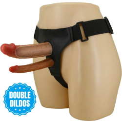 PRETTY LOVE - KEAVEN HARNESS BRIEFS UNIVERSAL and COMFORTABLE DOUBLE DILDO