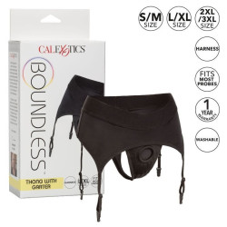 CALEXOTICS - BOUNDLESS THONG WITH GARTER S-M