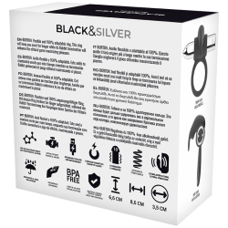BLACKandSILVER - BURTON RECHARGEABLE RING 10 VIBRATION MODES