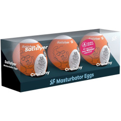 SATISFYER - 3 MASTURBATOR EGGS NAUGHTY, SAVAGE and CRUNCHY