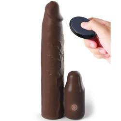 FANTASY X- TENSIONS - PIPEDREAMS SLEEVE 22,86 CM 7,62 CM PLUG REMOTE BROWN