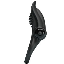 PRETTY LOVE - DOUBLE VIBRATING RING CLITORIS STIMULATOR 10 VIBRATIONS BLACK