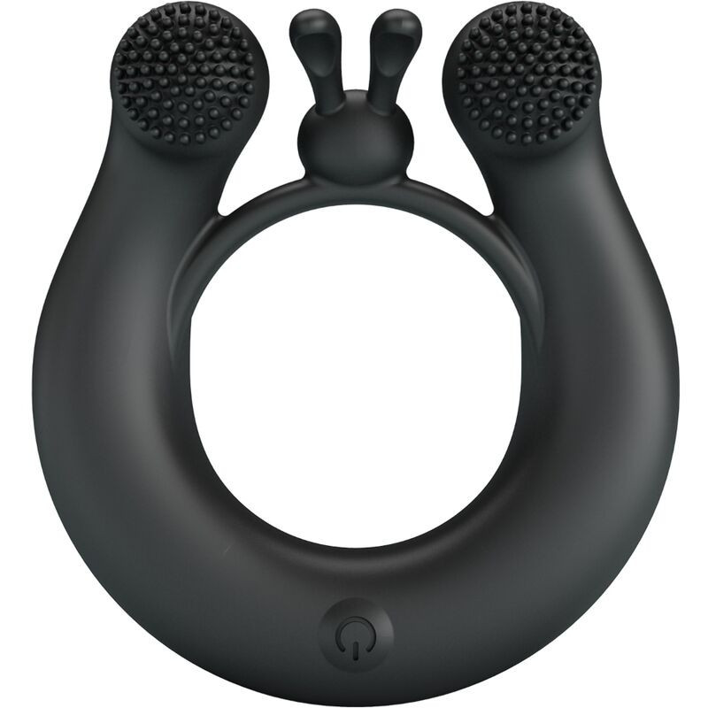 PRETTY LOVE - DAHLIA VIBRATING RING CLITORIS STIMULATOR 12 VIBRATIONS BLACK