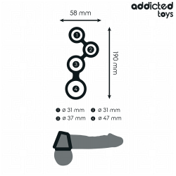 ADDICTED TOYS - ANILLO PARA EL PENE CON DIVISORES PARA TESTÍCULOS