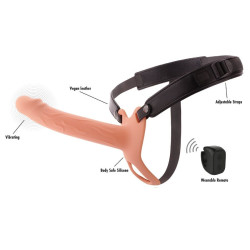 HIDDEN DESIRE - INFERNO STRAP-ON FUNDA PARA PENE CON VIBRACIÓN 20 CM