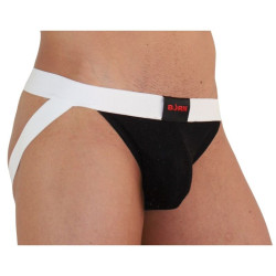 BURN - 004 JOCK SHINY BLACK - WHITE S