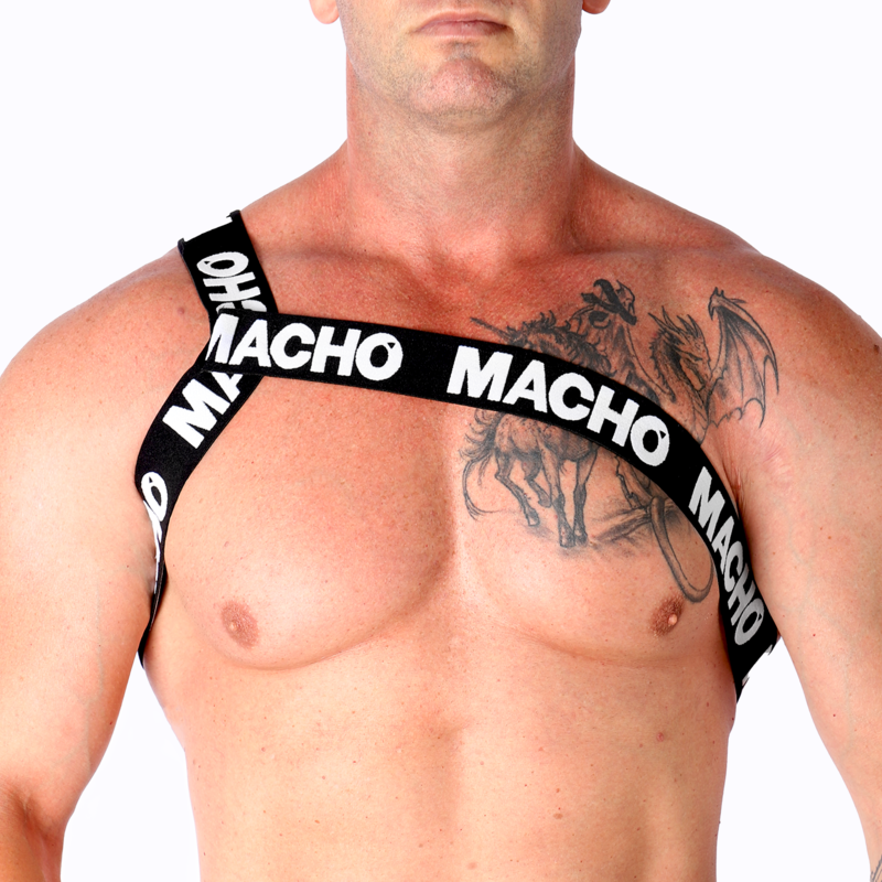 MACHO - ARNÉS ROMANO BLANCO S-M