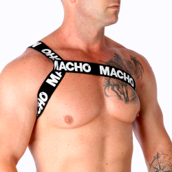 MACHO - ARNÉS ROMANO BLANCO S-M