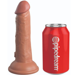 KING COCK - ELITE REALISTIC DILDO VIBRATING and SILICONE 15.2 CM CARAMEL