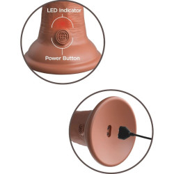 KING COCK - ELITE REALISTIC DILDO VIBRATING and SILICONE 20.3 CM CARAMEL