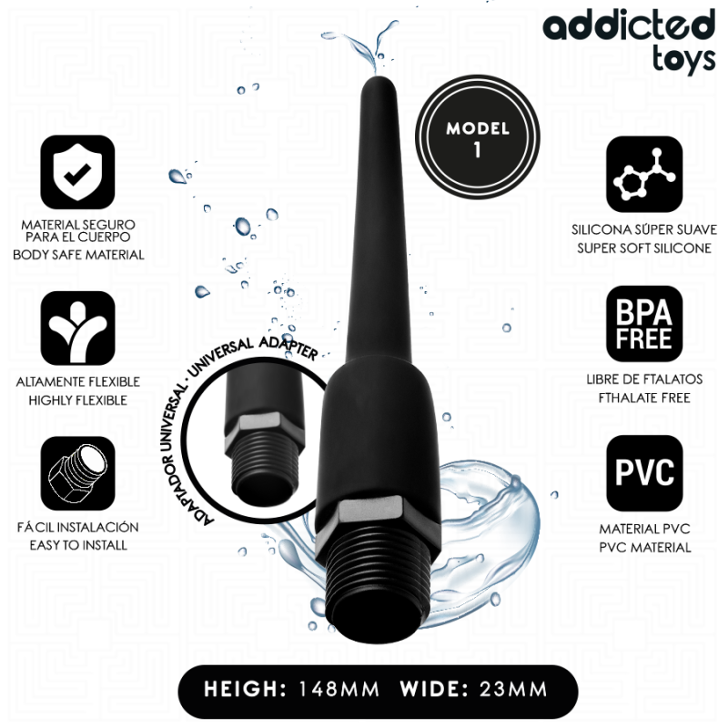 ADDICTED TOYS - LIMPIADOR ANAL CON ADAPTADOR UNIVERSAL MODELO 1