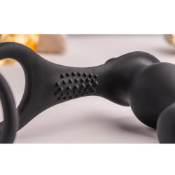 ROCKS- OFF - RO- ZEN RRO PLUG ANAL CON ANILLO VIBRADOR PARA EL PENE NEGRO