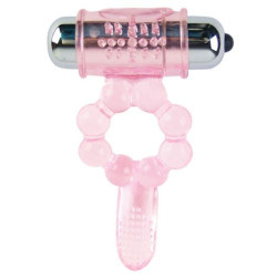 BAILE - ANILLO SILICONA 10 RITMOS LENGUA CON VIBRACIÓN ROSA