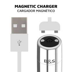 BLACKandSILVER - KAILAN 2 SILVER VIBRATING MAGNETIC BULLET