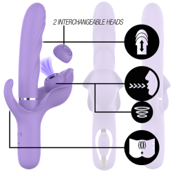 INTENSE - BILLIE MULTIFUNCTIONAL RECHARGEABLE SUCTION VIBRATOR WITH PURPLE PUSH BUTTON