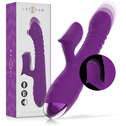 INTENSE - IGGY MULTIFUNCTION RECHARGEABLE VIBRATOR UP and DOWN WITH CLITORAL STIMULATOR PURPLE