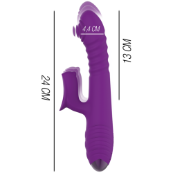 INTENSE - IGGY MULTIFUNCTION RECHARGEABLE VIBRATOR UP and DOWN WITH CLITORAL STIMULATOR PURPLE