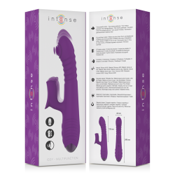 INTENSE - IGGY MULTIFUNCTION RECHARGEABLE VIBRATOR UP and DOWN WITH CLITORAL STIMULATOR PURPLE