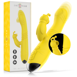 INTENSE - TOKY MULTIFUNCTION VIBRATOR UP and DOWN WITH CLITORAL STIMULATOR YELLOW