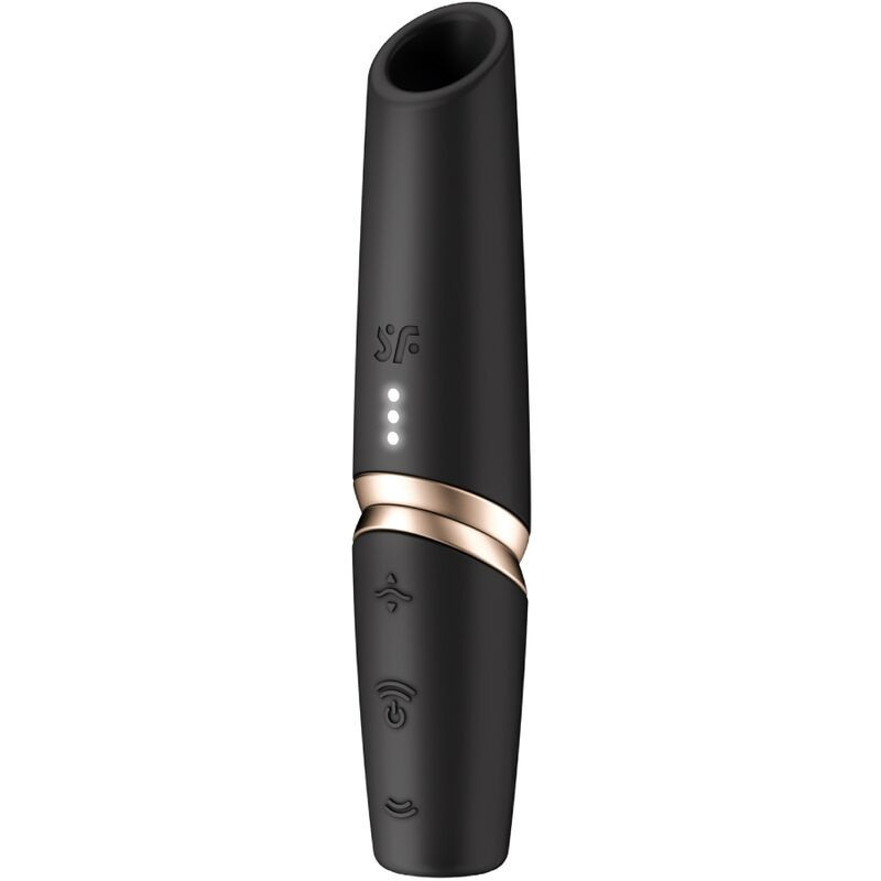 SATISFYER - PERFECT KISS WAVE CLITORIS STIMULATOR BLACK - GOLD