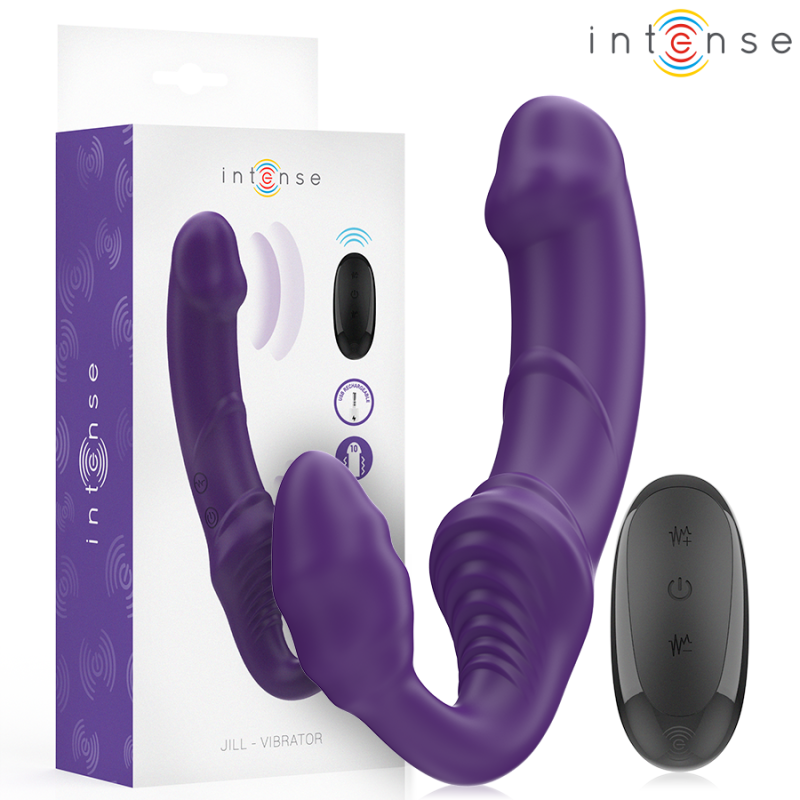 INTENSE - JILL VIBRADOR DOBLE 20 CM VIOLETA CONTROL REMOTO