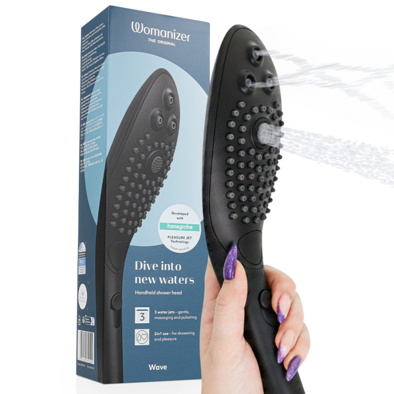 WOMANIZER - WAVE CLITORAL STIMULATING SHOWER HEAD BLACK