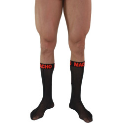 MACHO - CALCETINES FINOS NEGRO-ROJO TALLA ÚNICA