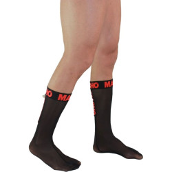 MACHO - CALCETINES FINOS NEGRO-ROJO TALLA ÚNICA