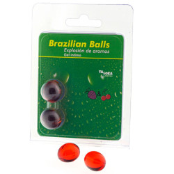 TALOKA - 2 BRAZILIAN BALLS STRAWBERRY and CHERRY INTIMATE GEL