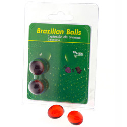 TALOKA - 2 BRAZILIAN BALLS STRAWBERRY and CHOCOLATE INTIMATE GEL