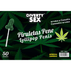 DIABLO GOLOSO - 50 PENIS LOLLIPOPS CANNABIS AROMA