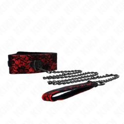 KINK - LACE NECKLACE WITH BELT WITH REAL LEATHER BELT 105 CM - 44 X 5.5 CM