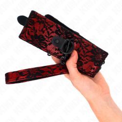 KINK - LACE NECKLACE WITH BELT WITH REAL LEATHER BELT 105 CM - 44 X 5.5 CM