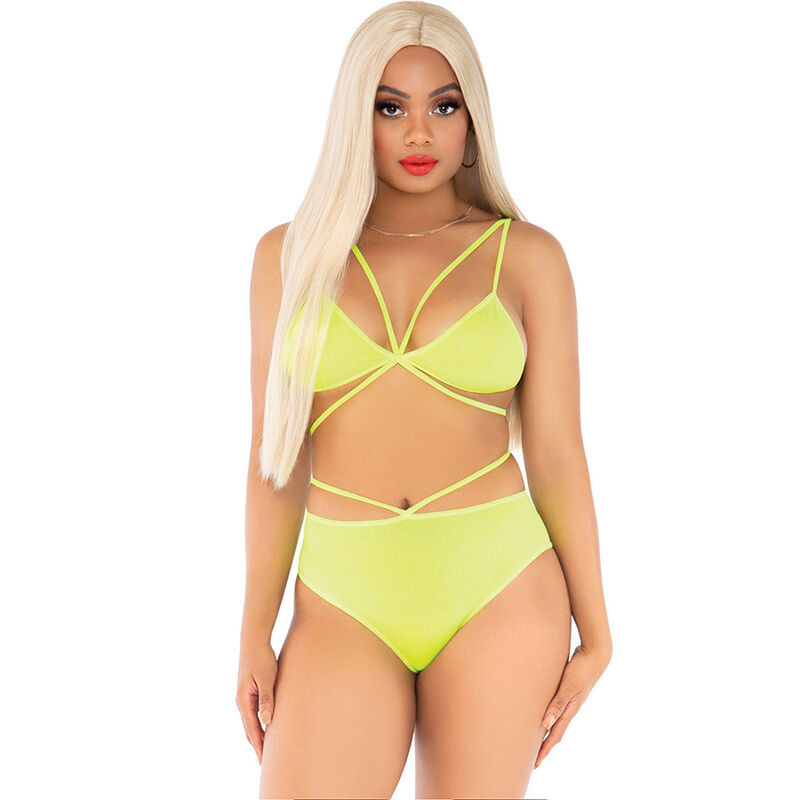 LEG AVENUE - TOP and BRAGAS CON TIRANTES AMARILLO