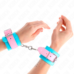 KINK - MUÑEQUERAS CHIC AZUL - ROSA AJUSTABLE 16-28 CM X 5 CM
