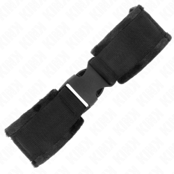 KINK - NYLON BIND HOOKandLOOP WRIST RESTRAINTS RED-BLACK MODEL 1 AJDUSTABLE 25-35 CM X 6 CM
