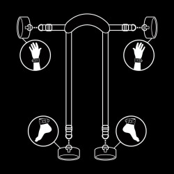 FETISH SUBMISSIVE - POSICIÓN MASTER CON 4 ESPOSAS CON FORRO DE NEOPRENO