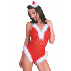 LIVCO CORSETTI FASHION - NAUGHTY SANTA LC 90706 CHRISTMAS BODYSUIT S-M