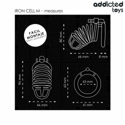 ADDICTED TOYS LOCKED - IRON CELL JAULA PARA PENE DE METAL TALLA M