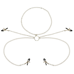OHMAMA FETISH - 4 PINZAS PEZONES CON COLLAR DE CADENAS