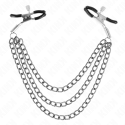 KINK - NIPPLE CLAMPS WITH 3 CHAINS BLACK 20-23-28 CM