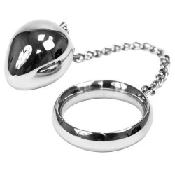 METAL HARD - COCK RING 45MM CHAIN WITH METAL BALL