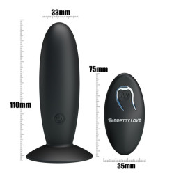 PRETTY LOVE - PLUG ANAL RECARGABLE CON VIBRACIÓN Y MANDO