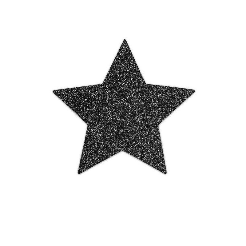 BIJOUX - INDISCRETS FLASH BLACK STAR NIPPLE CAPS