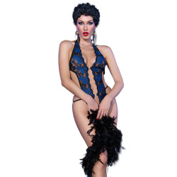 CHILIROSE - CR 4479 BODYSUIT CROTCHLESS BLUE S-M