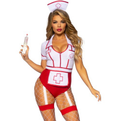 LEG AVENUE - SEXY NURSE COSTUME RED-WHITE S