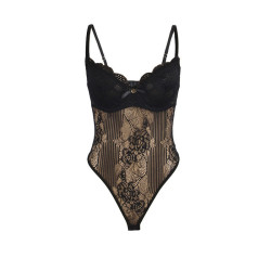 SUBBLIME - 955618 BODY DE ENCAJE CON CIERRE INFERIOR NEGRO S-M