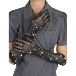 SUBBLIME - 957469SHINE TRANSPARENT GLOVES BLACK S-M