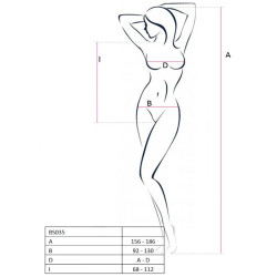 PASSION - WOMAN BS035 BODYSTOCKING BLANCO TALLA ÚNICA
